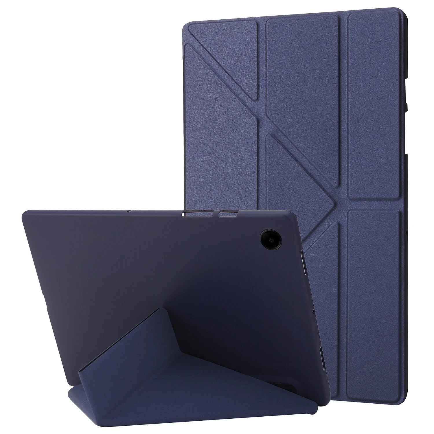 Magnetic Y-Fold Stand Tablet Case - Premium TPU Leather Silicone Cover, 8.7 Inch