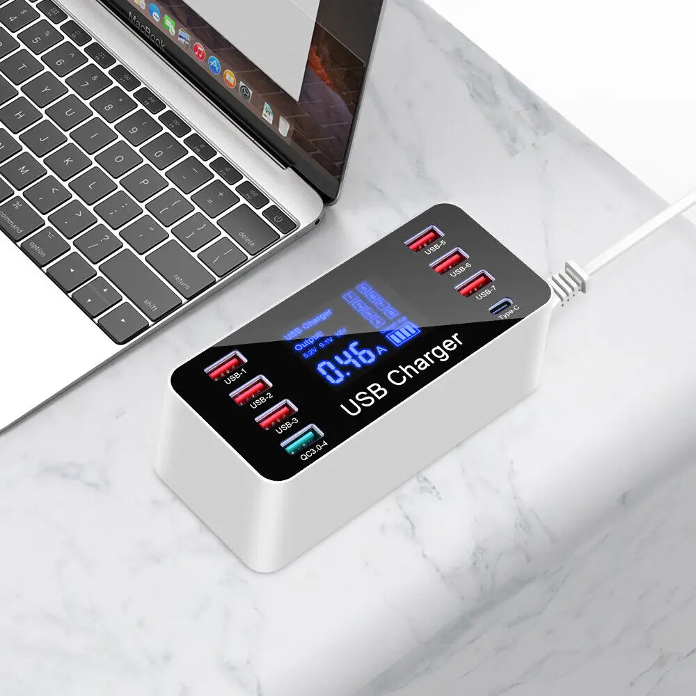 Multi Usb Portas Fast Desktop Hub Carregador de Parede Carga Carga Rápida 3.0 - Imagem 4