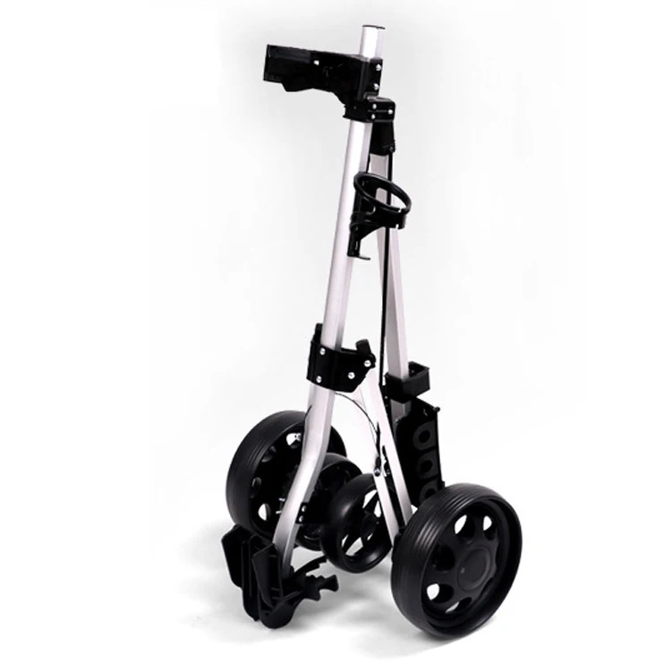 Golf Trolley Push Cart Aluminum Golf Bag Cart Foldable 3 Wheels Carts Trolley