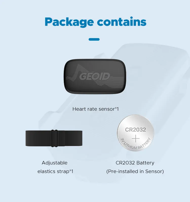 GEOID HS500 Herzfrequenzmesser Fitnessgeräte Ant Bluetooth Herzfrequenzsensor mit Brustgurt Tracking LED-Licht – Detail 9