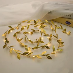 Enchanted Ivy Leaf Fairy String Lights for Elegant Home and Event Decor (Gold 5m 20led)