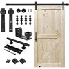 42" x 96" Unfinished Supported Multi-Section Barn Door With 8' Sliding Door Hardware Kit Double-Sided Simple Assembly Required 1