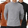 New Men's Mock Turtleneck Sweaters Long Sleeve High Neck Pullover Winter Warm Casual Thermal Half Neck Knitted Pullover Sweaters