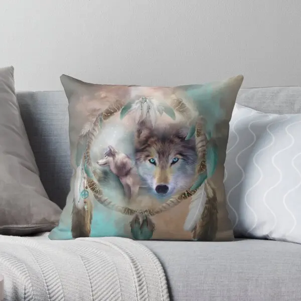 

Wolf Dreams Of Peace Printing Throw Pillow Cover Fashion Office Comfort Bedroom Square Wedding Pillows not include One Side