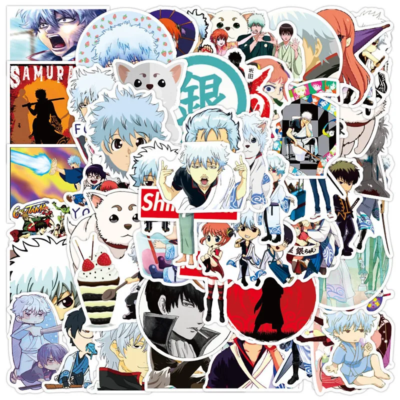 

10/50 шт. аниме GINTAMA чемодан скейтборд ноутбук чемодан телефон мультфильм милые наклейки детский подарок