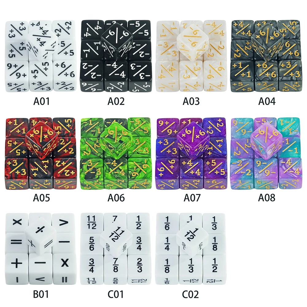 Dice Set 10 Pieces Dice Counters Token D6 Compatible with Card Game