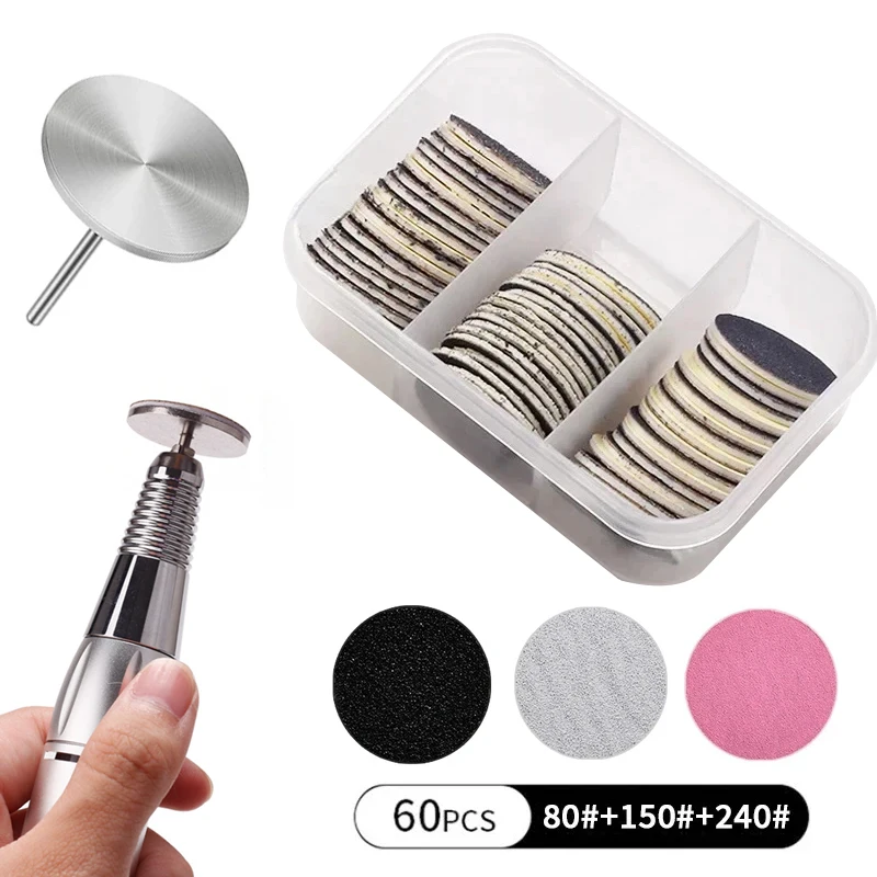 Foot File 15/20/25MM Foot Cuticle Calluses Removal Replaceable Sanding Paper Pedicure Disk Pads Kit Dead Skin Cleaner Rasp