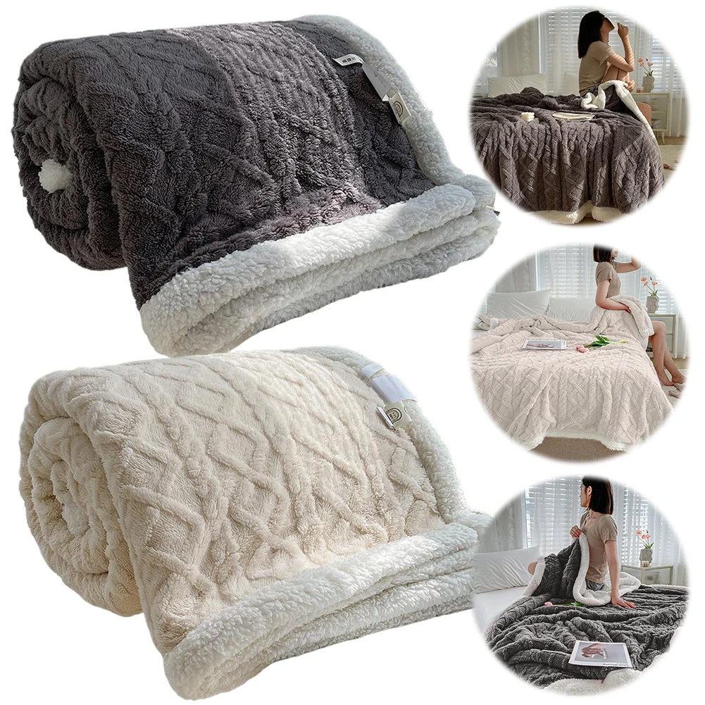 Soft Double Sided Flannel Throw Sofa Cover Blanket