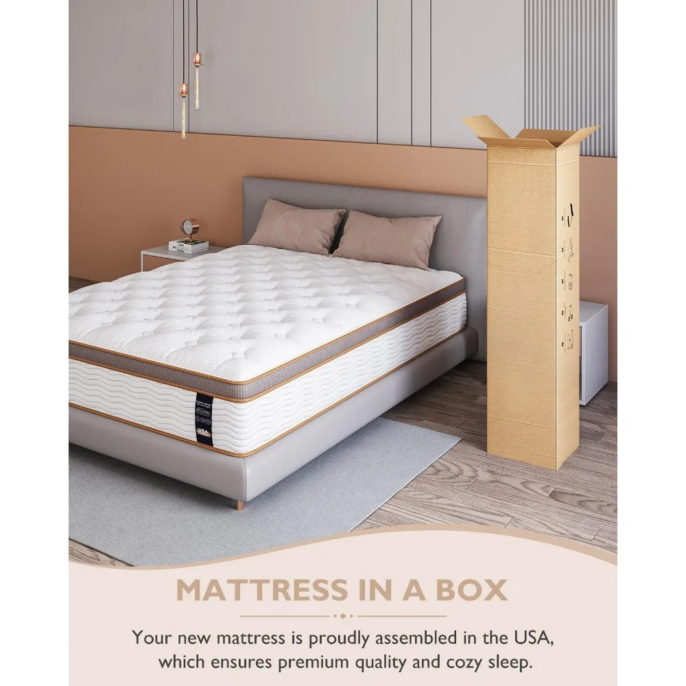 Premium Full Mattress 14 Inch - Hybrid Mattress with Advanced Pocket Spring Technology - Optimal Spinal Support 6