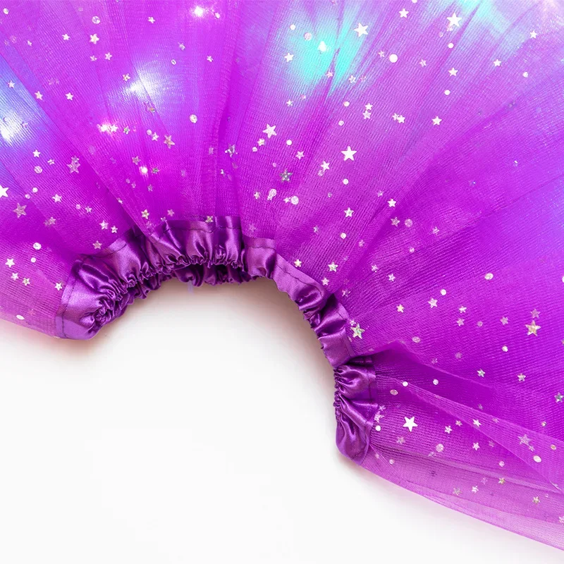 Mini skirt LED Glowing Light Women Tulle Star Skirt Short Tutu Mini Skirt Adult Fancy Ballet Dancewear Party Costume Ball Gown 3