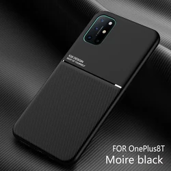 Luxury Leather Armor Matte Magnetic Holder Soft Cover Coque - OnePlus Ace 3V (Black)