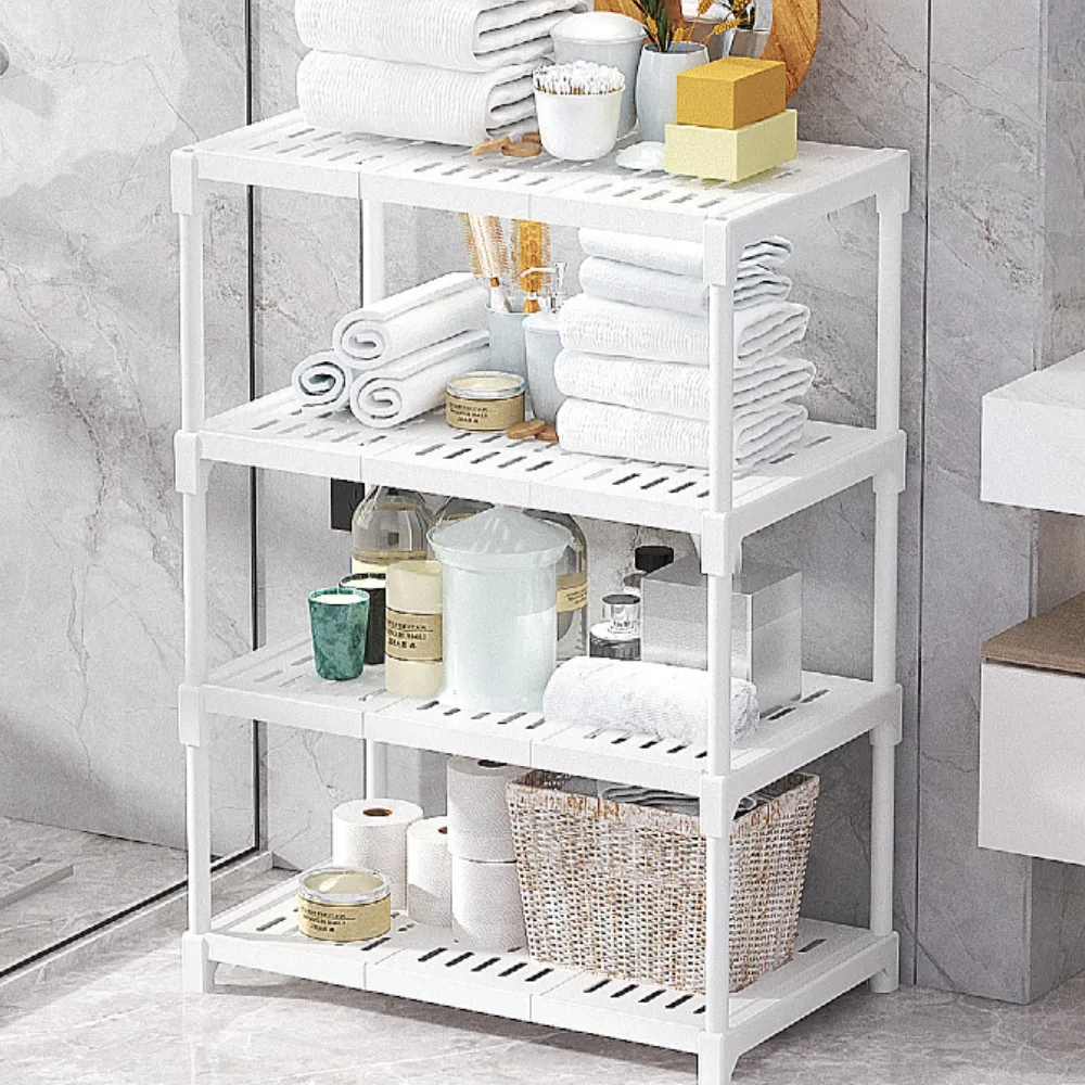 Kitchen Organizer Rack Multifunctional Oven Microwave Pot Storage Shelf Seasoning Chopstick Shelf 4-Layer Bathroom Storage Rack