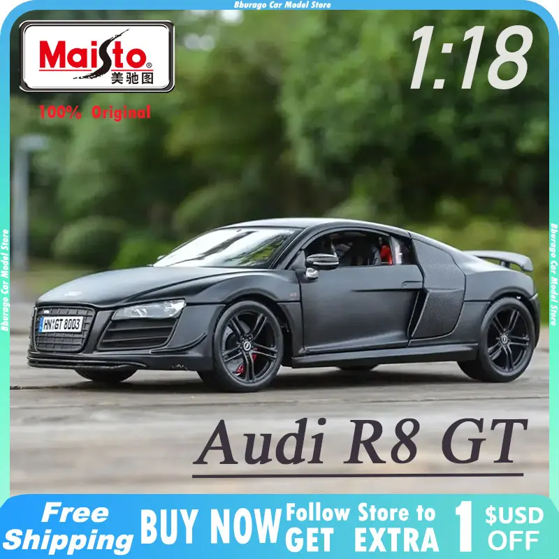 

[В наличии] модель автомобиля Maisto 1:18 Audi R8 GT, статические транспортные средства, литые спортивные литые коллекционные ретро-игрушки для взрослых