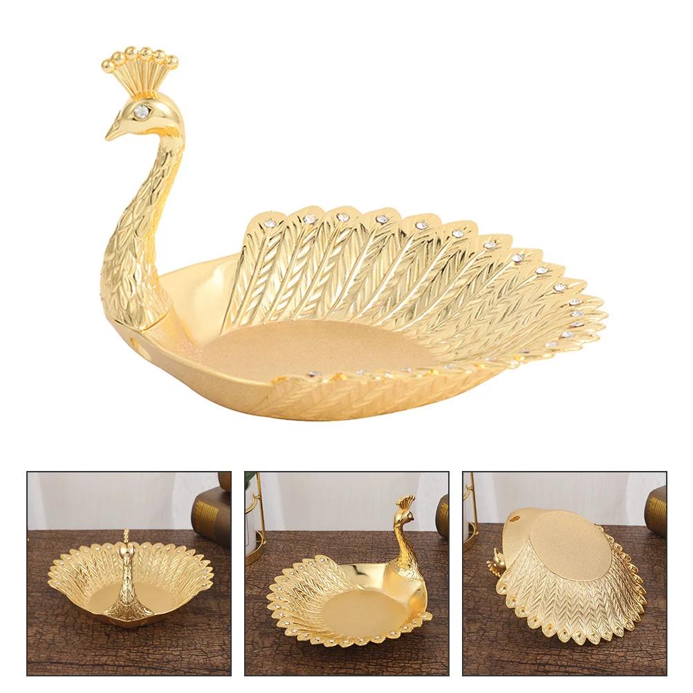 

Delicate Peacocks Fruit Dish Lovely Peacocks Snack Dish Golden Snack Plate