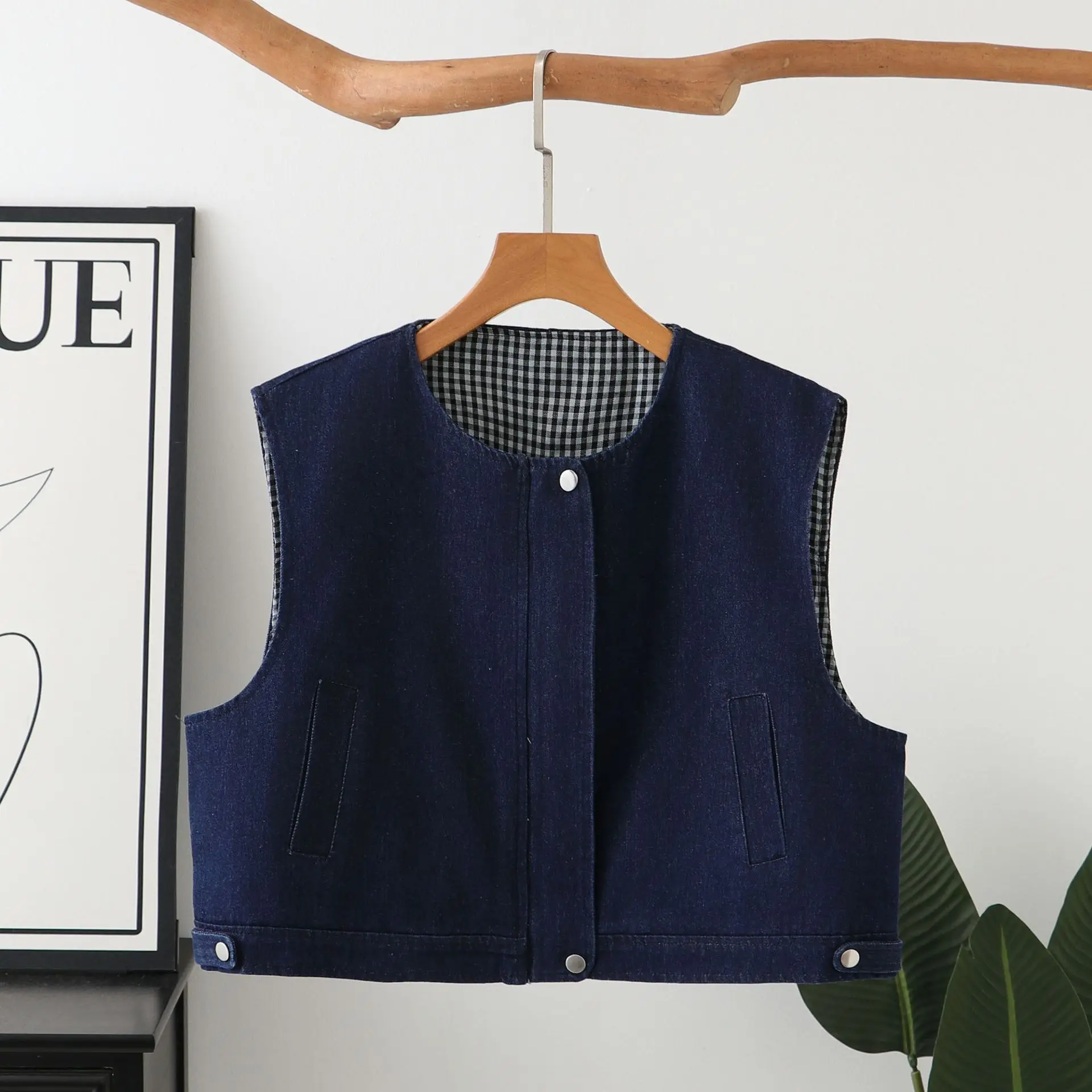 XXXXL Fashion Plus Size Women's Short Denim Vest New Autumn Stylish And Casual Waistcoat 1394