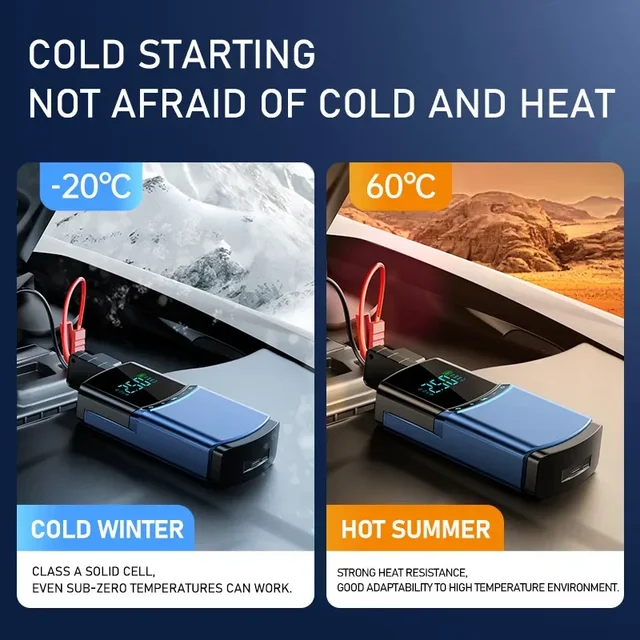 BUWEI 업그레이드 자동차 점프 스타터 공기 펌프는 다양한 상황에서 유용한 4 in 1 제품입니다.