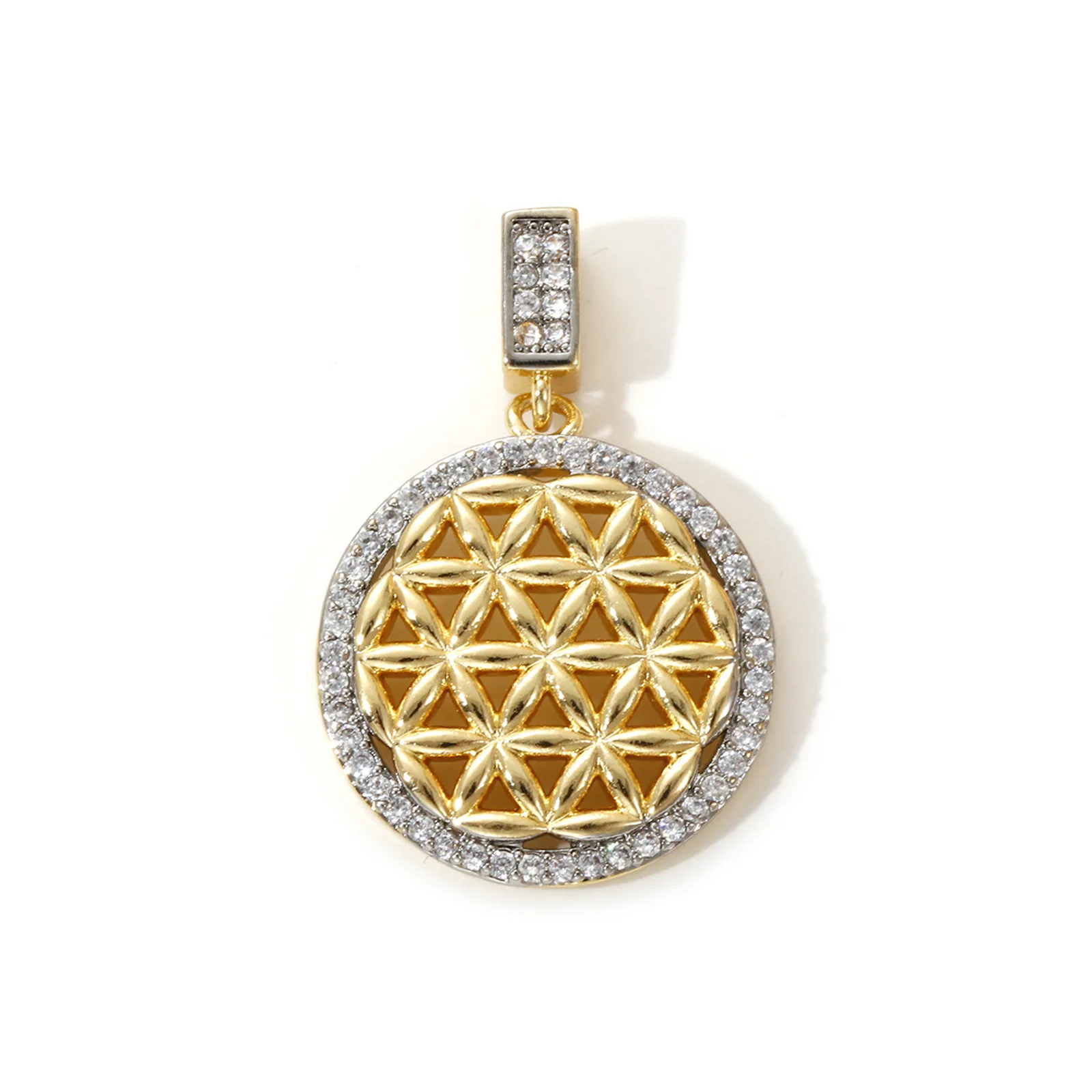 1 Stück Messinganhänger, 18 Karat vergoldet, Sonnenblumenstern, Mikropavé-Fassung mit klaren Zirkonia, zum Selbermachen von Halsketten und Schmuck_voghion.com