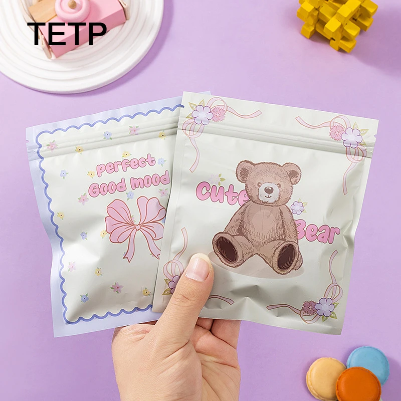 TETP 100Pcs Aluminum Film Ziplock Bags Store Toy Hairpin Cosmetics Candy Gift Jewelry Packaging Favors For Small Business