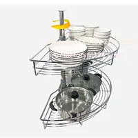 ตะกร้ามุมตู้ปรับได้ 180 องศา สำหรับห้องครัว 270 องศา 360 องศา ตะกร้าหมุนได้ ชั้นวางคู่แบบหมุนได้ ลิตเติ้ลมอนสเตอร์ 5