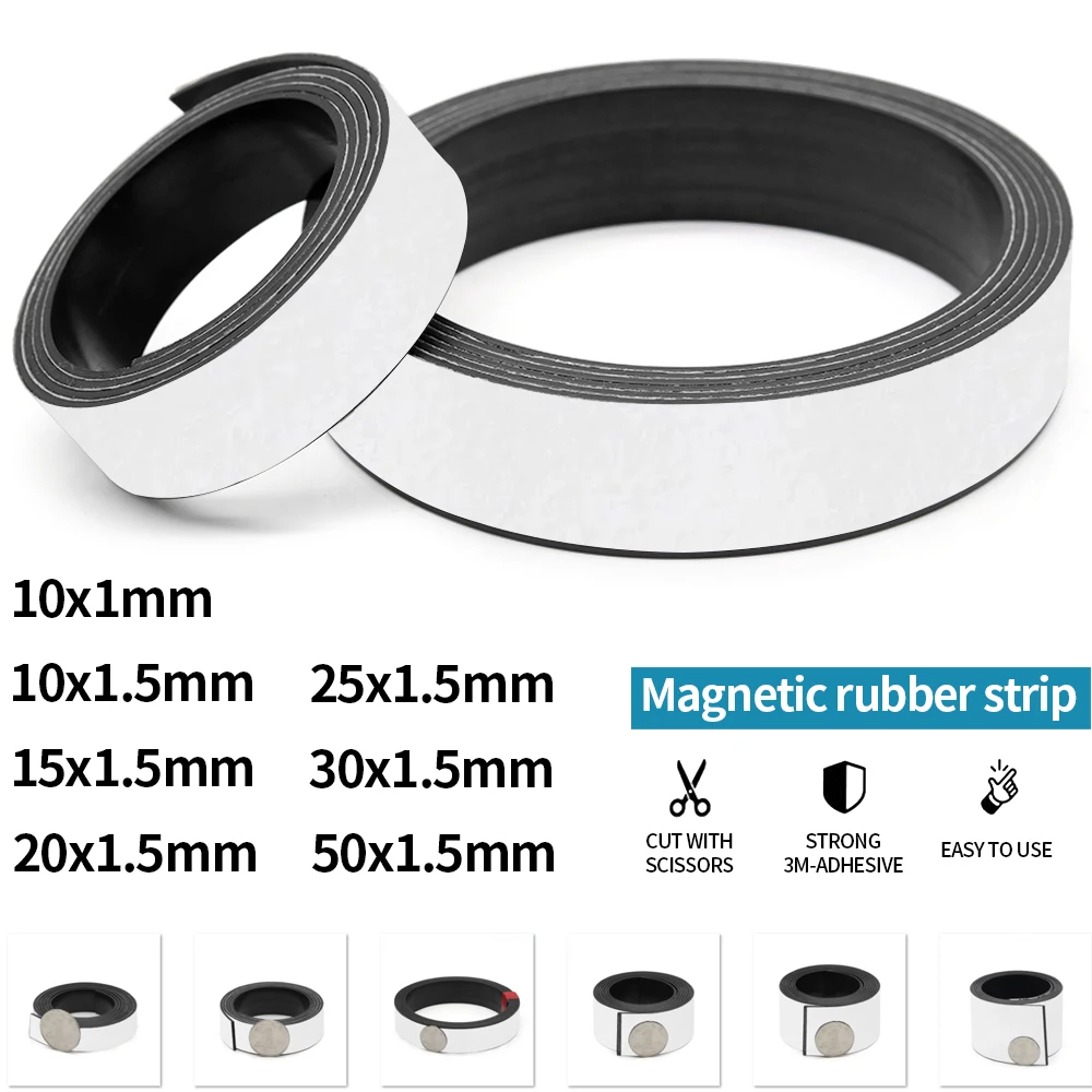 4 Rolls Magnetic Strips with Adhesive Backing Magnets for Crafts Flexible Magnetic  Tape Adhesive Magnet Magnetic Tape - AliExpress