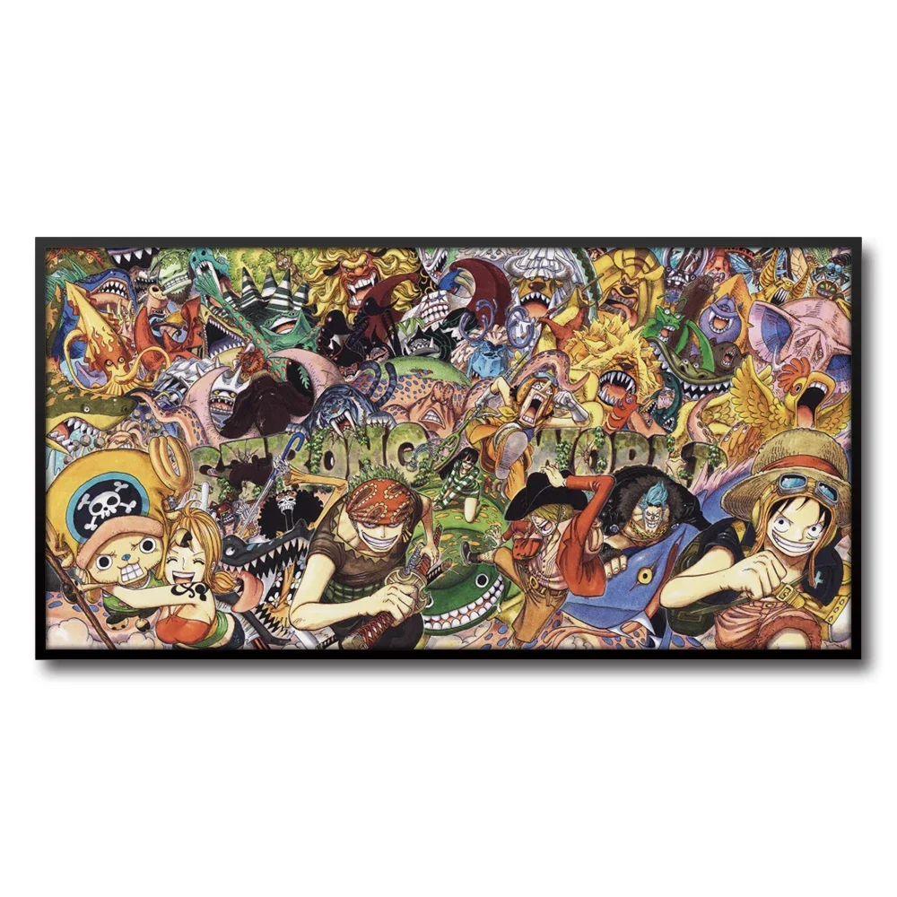 thumbnail image 1 of Póster impreso en lienzo de una pieza del famoso anime japonés sin marco para la decoración del hogar de la sala de estar, cuadro de arte de pared de dibujos animados, 1 of 5