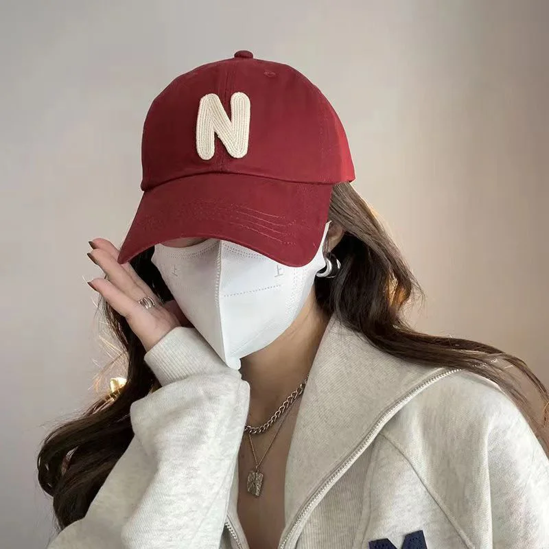Large N Letter Baseball Hat Men Women Fashion Hip Hop Peaked Cap