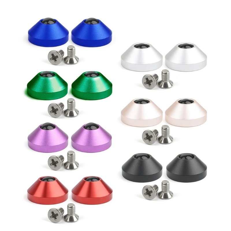 

2024 New 2Pcs Mechanical Keyboard Feet Anodized Aluminum Feet Metal for Case With Screws Blue Black Gold Green Red