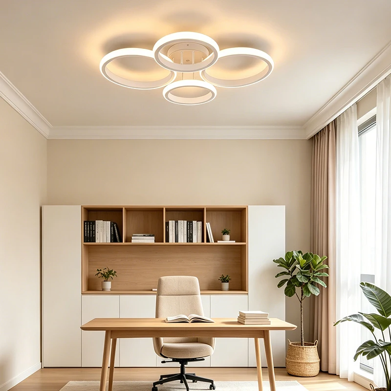 LED Ceiling Lights 48w Modern Chandelier Three Colors Lamp Minimalist Lamps For Bedroom Light Surface Installation Dining Room