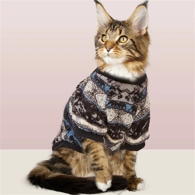Plush Cat Dog Hoodies Thicken Pet Sweaters Autumn Winter Cat Puppy Clothes for Small Dogs Cats Kitten Pullovers Sphynx Clothing 3