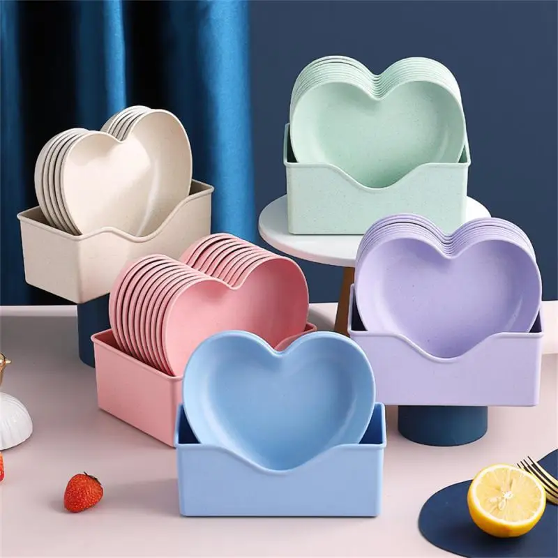 Heart Save Space Food Grade Classification Multi-function Table Smooth Creative Fruit Dish Small Dish No Fading Household