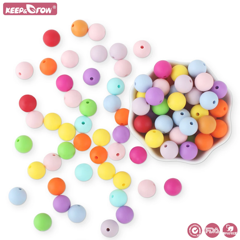 1000Pcs 12mm 실리콘 비즈 라운드 BPA 무료 DIY Pacifier 체인 팔찌 선물  Teething 비즈 다채로운  씹는 비즈 장난감