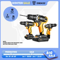 DEKO 12V 16V 20V SET1 Cordless Drill 2 Speed Electric Screwdriver DIY Mini Wireless Power Driver DC Lithium-Ion Battery 3/8-Inch 1