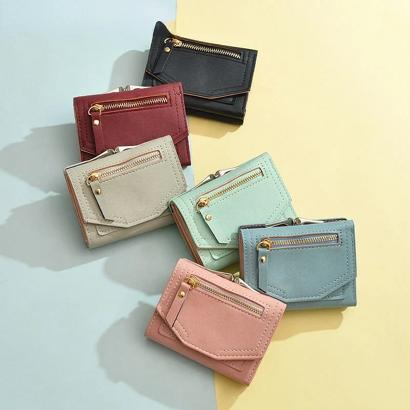 

Новый маленький кошелек, женский короткий кошелек в Корейском стиле, простой индивидуальный многофункциональный кошелек для студентов