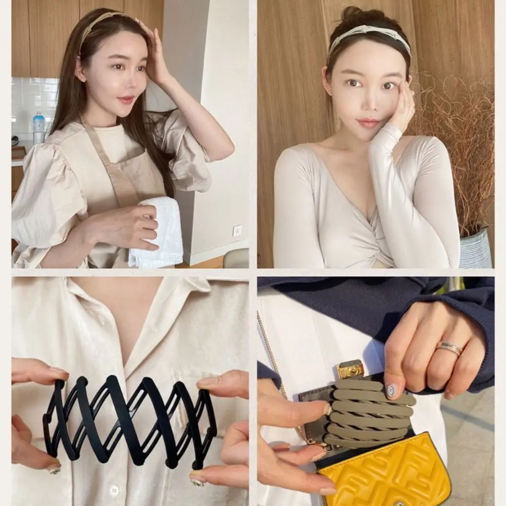 

Headdress Retractable Foldable Hairbands High Quality Non Slip Hair Accessories Headband Hair Clip Unisex