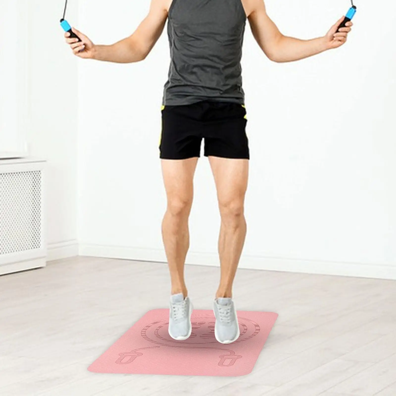 Jump Rope Mat Yoga Mat Antiskid Shock Absorption Rope Skipping Mat for Home Gym Pilates Workout Indoor Outdoor Stretching