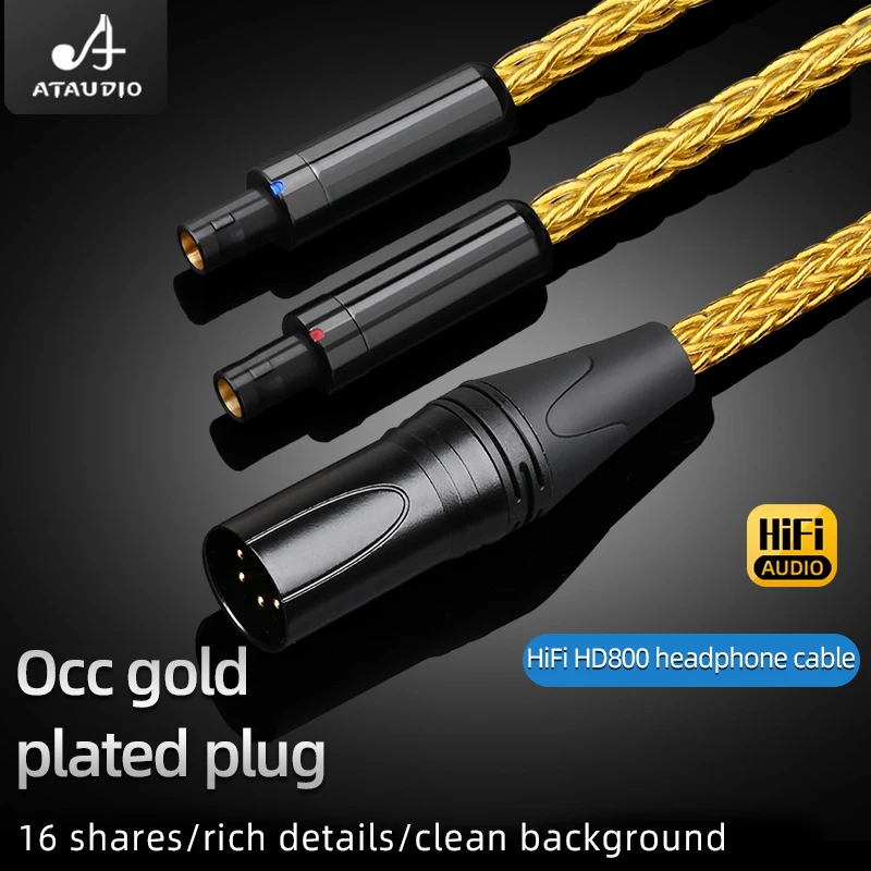 ATAUDIO HiFi Headphone Cable Hi-end 16 Strands OCC Core HD800