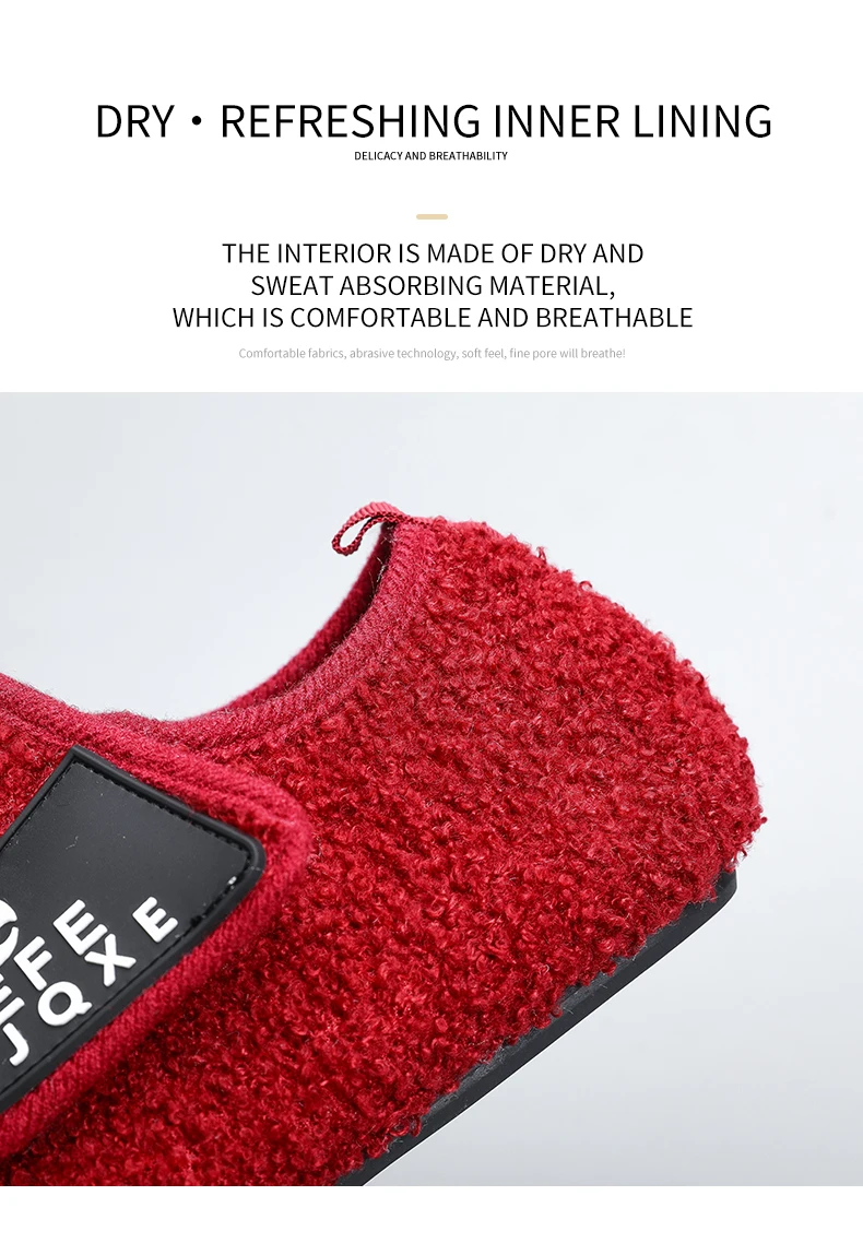 YRZL Winter Baumwolle Schuhe Männer Warm Slip auf Leichte Hausschuhe Männer Plüsch Schlafzimmer Hause Baumwolle Loafer Männer Winter Warme Schuhe – Detail 8