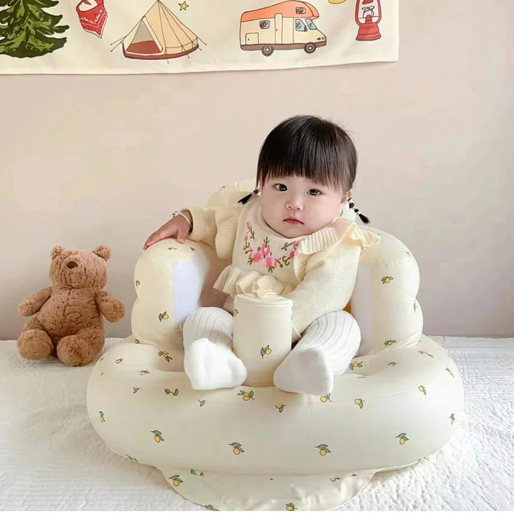 1PCS Inflatable Baby Seat for Babies, Baby Floor Seats for Sitting Up, Blow Up Baby Chair with Built in Air Pump 5