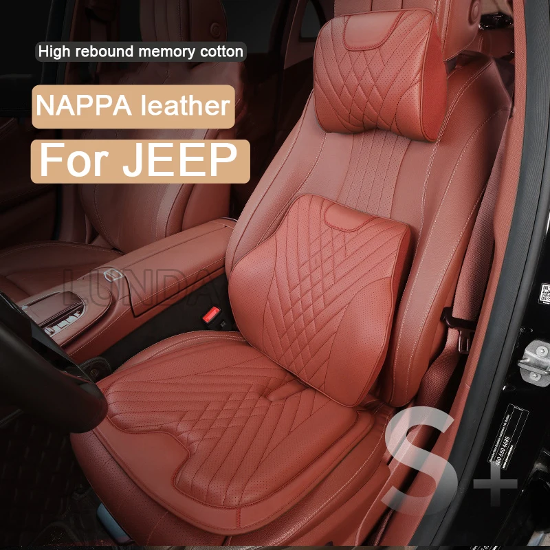 

NAPPA leather Car Seat Cushion Seat Backrest Support Pillow For JEEP Renegade Patriot Compass Wrangler Grand Auto Cushion