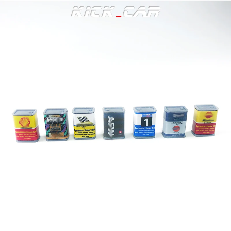 thumbnail image 1 of Diorama de coche a escala 1/18, modelo rápido, simulación de garaje, decoración, impresión 3D, herramienta de reparación, barriles de petróleo, batería (color aleatorio), 1 of 5