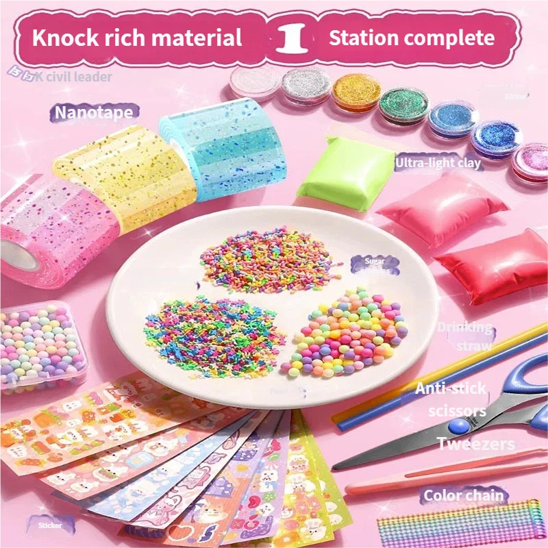 KIKVTER Nano & Tape 38 stuks bubbelset, magie plakband, opblaasbare luchtkussenband, traceless zelfklevende nano-tape voor bubbels met pailletten