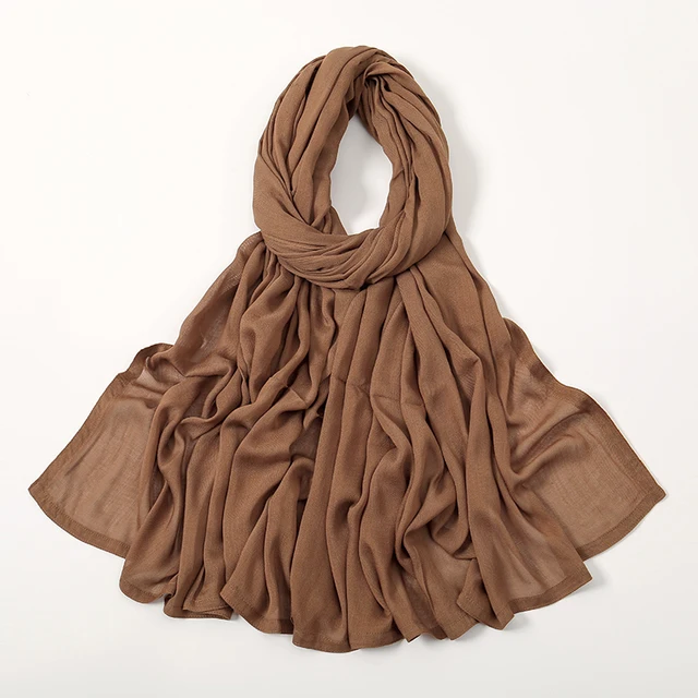 Nouveau Hijabs musulmans pour femmes écharpe mince châles unis Femme Musulman doux Viscose rayonne foulard islamique Turban bandeau 190x85 cm