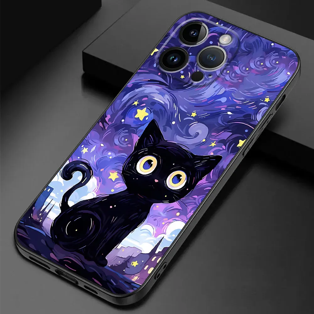 Starry Sky Cat TPU Soft Phone Case