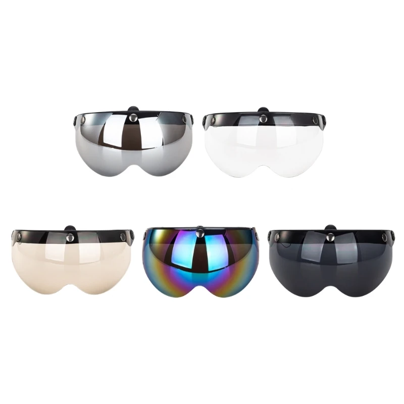 

Lightweight Universal 3-Snap Visors for Open Face Motorcycles Helmet Wind Shield Flip Up Down Quick Fixing Compactsize