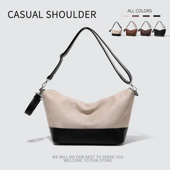 Borsa a tracolla a spalla patchwork retrò da donna, borsa tote versatile di grande capacità per i pendolari
