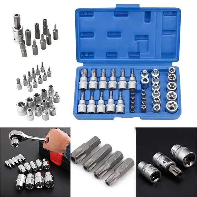Juego De Dados Estrella Torx Macho Torx Y Hembra 34 Piezas