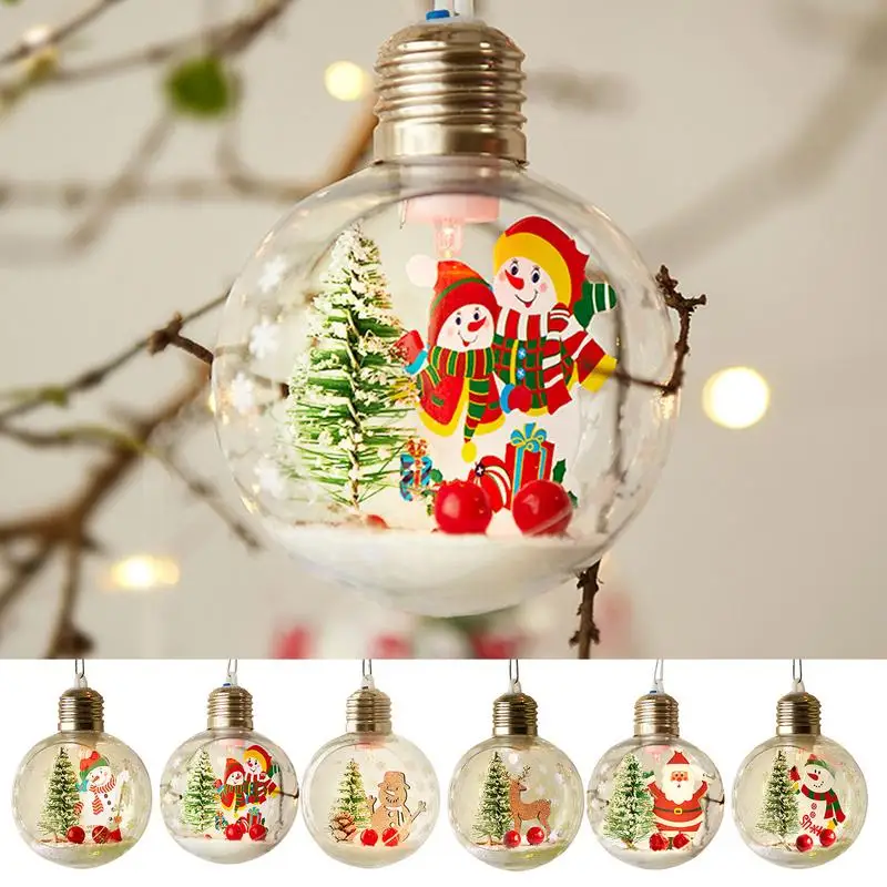 

Christmas Tree Glow Balls LED Flickering Warm Pendant Ball Ornaments Lanyard Design Decoration supplies for Christmas Tree