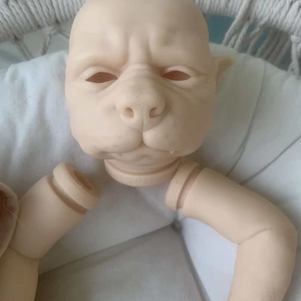20inch Bebe Reborn Doll kit ELF Lucian The Hybrid Handmade Unfinished Unpainted Doll Parts with Cloth Body DIY Mould