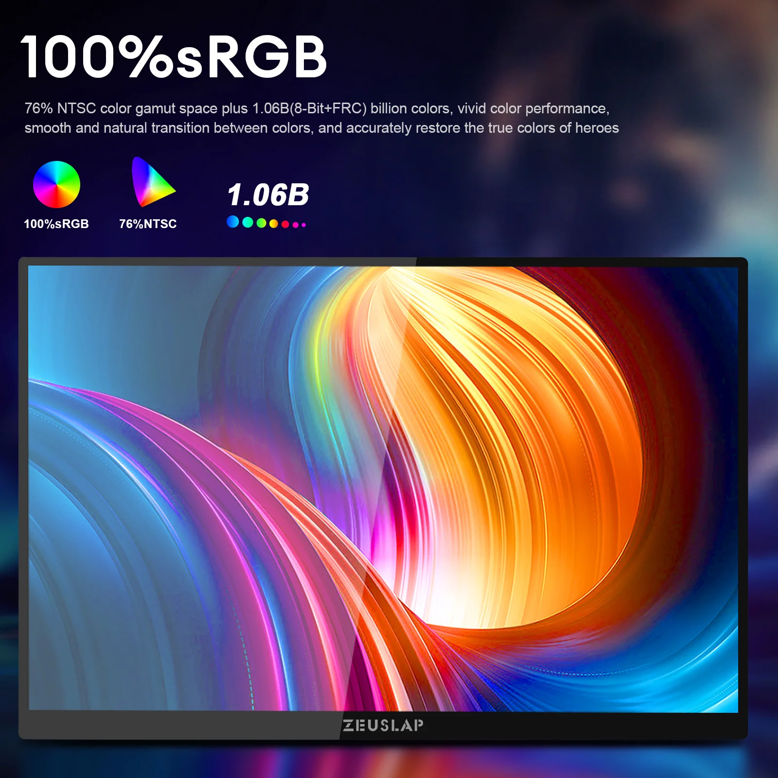 ZEUSLAP 16 2.5K 144hz ġũ ޴  2560*1600 100%sRGB 500Cd/m Ʈ ǻͿ  ÷