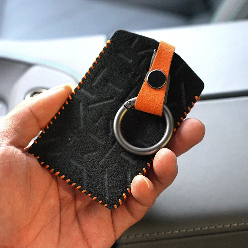 

Alcantara Key Case For ZEEKR 001 Suede Card Cover Protecting Car Ring Keychain Interior Accessories
